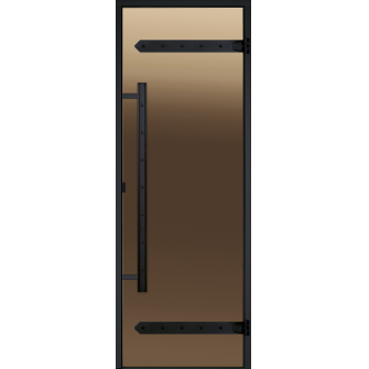 harvia-spb | Стеклянная дверь для сауны Harvia LEGEND 9/19, черная коробка сосна, бронза 