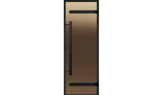 harvia-spb | Стеклянная дверь для сауны Harvia LEGEND 9/19, черная коробка сосна, бронза 